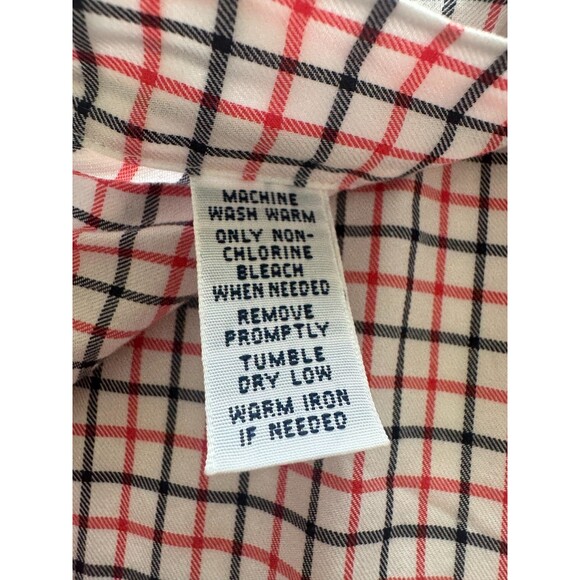 Ralph Lauren L/S Oxford Button Front Shirt Mens Medium Orange Navy Plaid - Picture 9 of 10